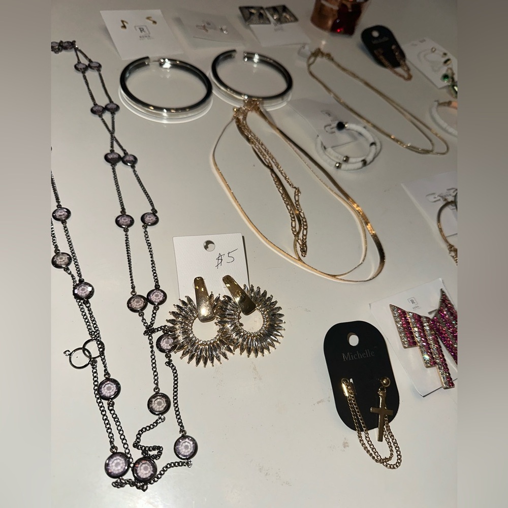 Zara H&M  Assorted Jewelry Collection Copper Gold Necklace Earrings resale - Picture 3 of 4